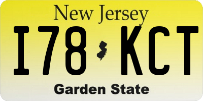 NJ license plate I78KCT