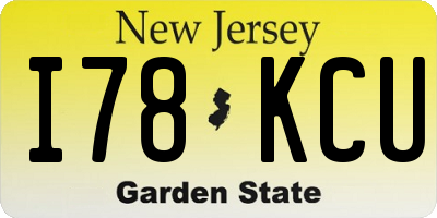 NJ license plate I78KCU