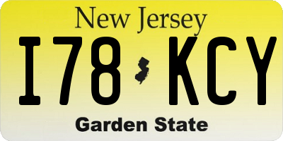 NJ license plate I78KCY