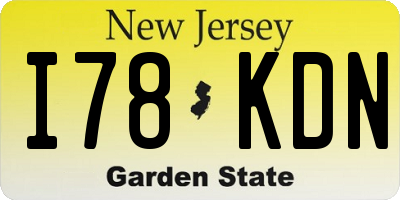 NJ license plate I78KDN