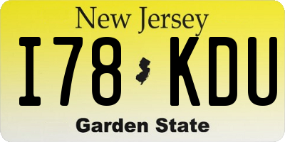 NJ license plate I78KDU