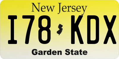 NJ license plate I78KDX