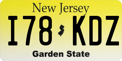 NJ license plate I78KDZ