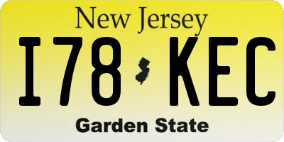 NJ license plate I78KEC