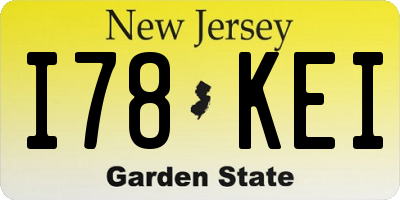 NJ license plate I78KEI
