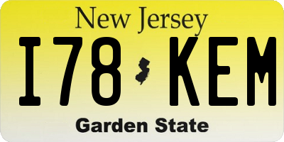NJ license plate I78KEM