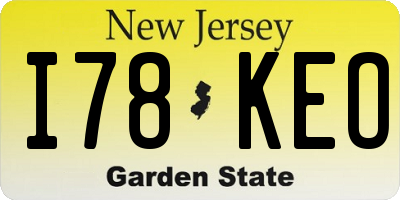 NJ license plate I78KEO