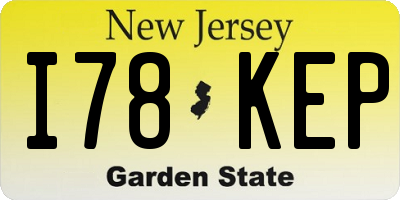 NJ license plate I78KEP
