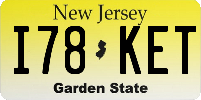 NJ license plate I78KET