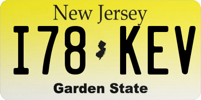 NJ license plate I78KEV