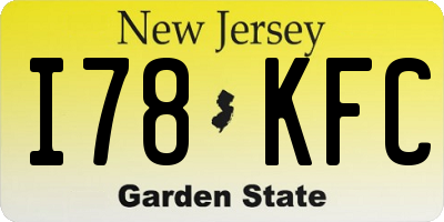 NJ license plate I78KFC