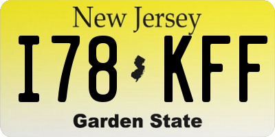 NJ license plate I78KFF