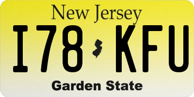 NJ license plate I78KFU
