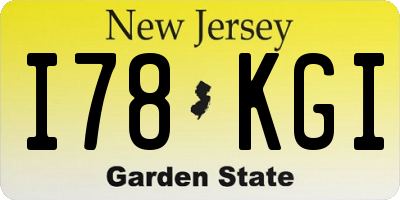 NJ license plate I78KGI