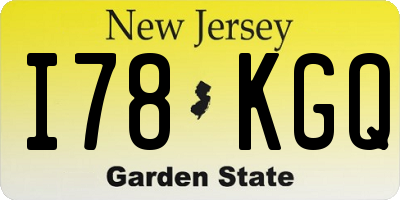 NJ license plate I78KGQ