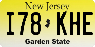 NJ license plate I78KHE