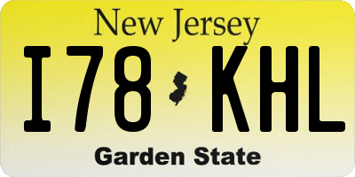 NJ license plate I78KHL