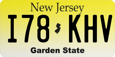 NJ license plate I78KHV