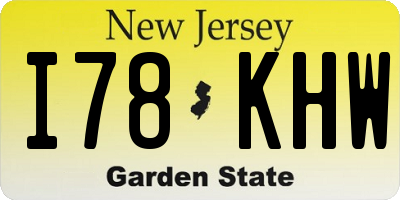 NJ license plate I78KHW