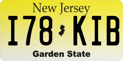 NJ license plate I78KIB