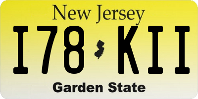 NJ license plate I78KII