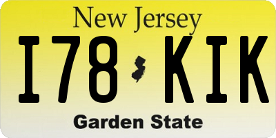 NJ license plate I78KIK