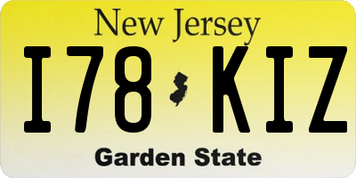 NJ license plate I78KIZ