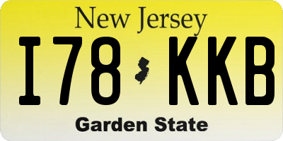 NJ license plate I78KKB