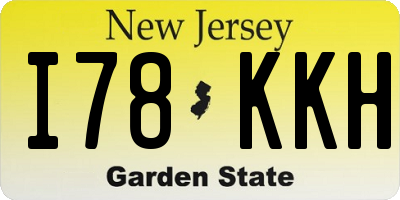 NJ license plate I78KKH