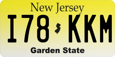 NJ license plate I78KKM