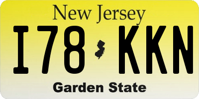 NJ license plate I78KKN