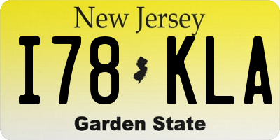 NJ license plate I78KLA