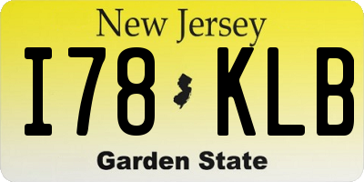 NJ license plate I78KLB