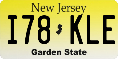 NJ license plate I78KLE