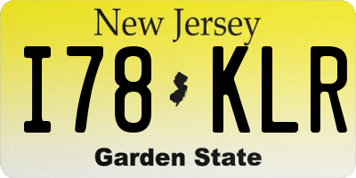 NJ license plate I78KLR
