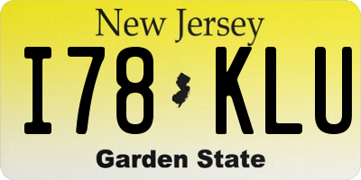 NJ license plate I78KLU