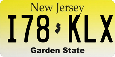 NJ license plate I78KLX
