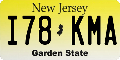 NJ license plate I78KMA