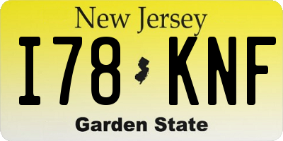 NJ license plate I78KNF