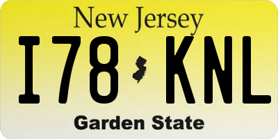 NJ license plate I78KNL