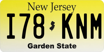 NJ license plate I78KNM