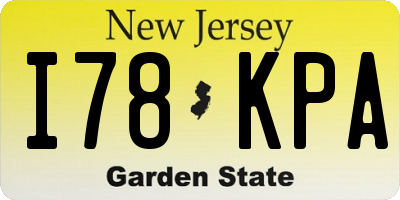 NJ license plate I78KPA