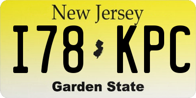 NJ license plate I78KPC