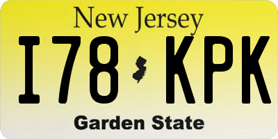 NJ license plate I78KPK