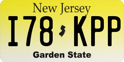 NJ license plate I78KPP