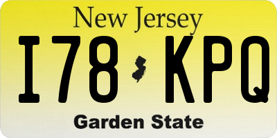NJ license plate I78KPQ