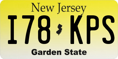 NJ license plate I78KPS