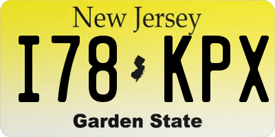 NJ license plate I78KPX