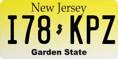 NJ license plate I78KPZ