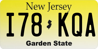 NJ license plate I78KQA